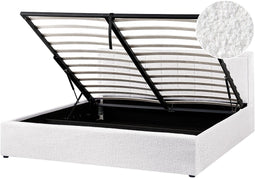 MONTLAUR - Bed met opbergruimte - Wit - 180 x 200 cm - Bouclé