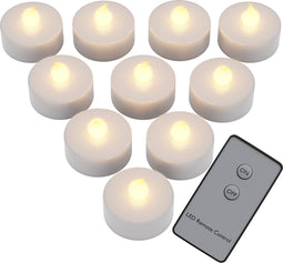 Monzana - 10 x flikkerende LED theelicht - warmwit - met afstandsbediening