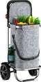 Monzana 2in1 Boodschappentrolley – 56L tot 50kg Afneembare Tas – Grijs