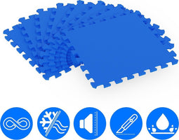Monzana 32x Vloerbeschermer - 45x45cm Antislip Uitbreidbaar - Blauw