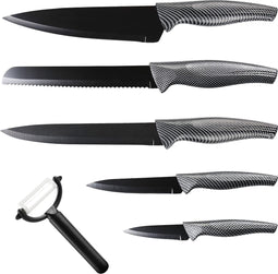 Monzana 7-delige Messenset - Schilmes Vleesmes Opbergdoos - RVS