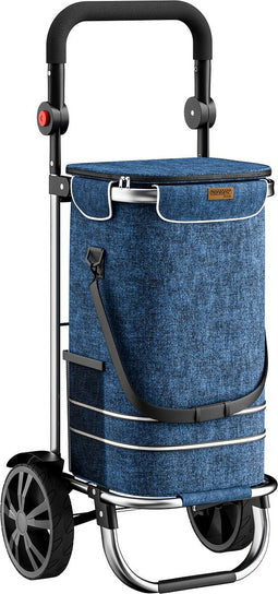 Monzana Boodschappentrolley – 56L tot 50kg/Afneembare Tas – Blauw