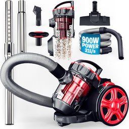 Monzana Cyclon Stofzuiger -Zakloos 700W HEPA Filter - Rood