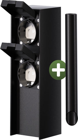 Monzana Stekkerdoos 2voudig - IP44 Metaal & Spike – Zwart