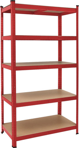 Monzana Stellingkast Metaal - incl. 5 MDF planken - tot 875kg – Rood