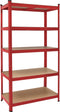 Monzana Stellingkast Metaal - incl. 5 MDF planken - tot 875kg – Rood
