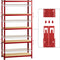 Monzana Stellingkast Metaal - incl. 5 MDF planken - tot 875kg – Rood