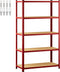 Monzana Stellingkast Metaal - incl. 5 MDF planken - tot 875kg – Rood