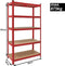 Monzana Stellingkast Metaal - incl. 5 MDF planken - tot 875kg – Rood