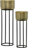 moods collection plantenstandaard antique - goud & zwart - set van 2