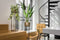 moods collection plantenstandaard antique - goud & zwart - set van 2