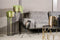 moods collection plantenstandaard antique - goud & zwart - set van 2