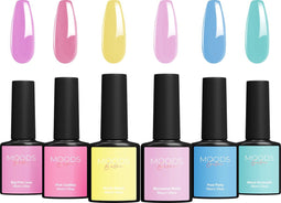 Moods Gellac 6-delige Set - Gel Nagellak - 8ML - Miami Vibes Edition - Gellac - Nagels - Gellak Starterspakket - Pastel Kleuren