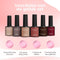 Moods Gellac 6-delige Set - Gel Nagellak - Donkere Nude Kleuren- 8ML - Day in Paris - Gellac - Nagels - Gellak Starterspakket - Caramel Kleuren