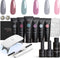 Moods Gellac - Luxe Polygel Set - Polygel Nagels Starterspakket - Inclusief UV LED lamp - 6 Kleuren - Grey Nude
