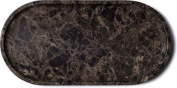 Mooisa Bruin Marmer Dark Emperador Onderzetter Plateau Dienblad Tray Ovaal 30x15cm
