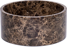 Mooisa Fruit Schaal Rond Bruin Marmer Dark Emperador Ø24 cm