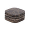 Mooisa Mooisa Dark Emperador Onderzetter Organisch Marmer Bruin Set 4 Stuks
