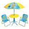 MARSUPILAMI Tuinmeubilair voor kinderen inclusief 1 tafel, 2 klapstoelen en 1 parasol