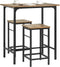 SoBuy OGT10-PF - Bistrotafel 3-delige set - 1x tafel + 2x stoelen - Bruin