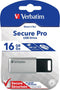 Verbatim Secure Data Pro - USB-stick - 16 GB - 256-bit AES beveiliging - grijs