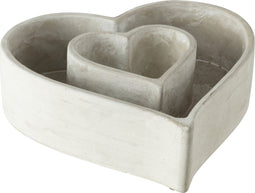 J-Line bloempot Hart In Hart - cement - grijs - Ø 22 cm