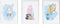Set van 3 Schilderijen Crochetts Alice 33 x 43 x 2 cm Blommor Konijnenvlees Meisje 3 Onderdelen