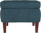 vidaXL - Kruk - met - houten - poten - fluweel - blauw
