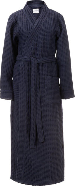 Heckettlane Badjas Wafel - Ochtendjas Unisex - 65% Gerecycled Katoen - GSM 450 - Blauw