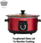 Morphy Richards Slowcooker 3.5 Liter - 460014, 163 W, Draaiknop, Zwart, Rood, Glas