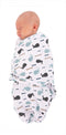 Bo Jungle - Inbakerdoek - Inbakerslaapzak - Swaddle - 0-4 maanden - Wrap Ocean Whales / Walvisjes Small - Blauw