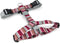 Morso - Hondentuig H-Tuig - Gerecycled - Skyline Rood/ Roze - 70-100X2,5 cm