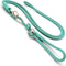 Morso riem retrieverlijn voor hond hands free soft rope gerecycled aquamarijn 260x1 cm
