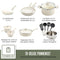 COOCK 19-Delige Pannenset - Gerecycled Aluminium - Keramische Anti-Aanbaklaag - Wit (19 stuks)