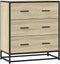 vidaXL - Dressoir - 68x35x76 - cm - bewerkt - hout - en - metaal - sonoma - eikenkleur