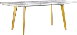 MOSBY - Uitschuifbare eettafel - Wit/Goud - 90 x 160/200 cm - MDF