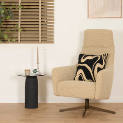 Dutch Decor Sierkussen Roxy - Katoen/Polyester - Zwart - 45x45 cm - Swirly applicatie - Kleur Raven