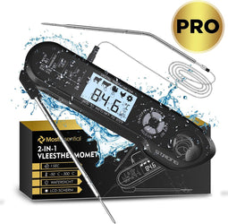 MostEssential 2-in-1 Vleesthermometer - PRO Edition - BBQ Thermometer - Kernthermometer - Oventhermometer - Keukenthermometer - Digitaal – Waterdicht
