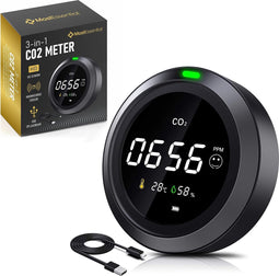 MostEssential Premium Original Co2 Meter - Co2 Meter Binnen - Co2 Meter Horeca - Hygrometer Binnen - Luchtvochtigheidsmeter - Hydrometer - Co2 Monitor - Co2 Meter Horeca - Luchtkwaliteitsmeters - Temperatuurmeter Binnen