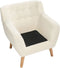 MOTALA - Chesterfield fauteuil - Lichtbeige - Polyester