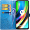 Hoesje Met Pasjeshouder Geschikt voor Motorola Moto G9 Plus - Mandala Bookcase - Turquoise