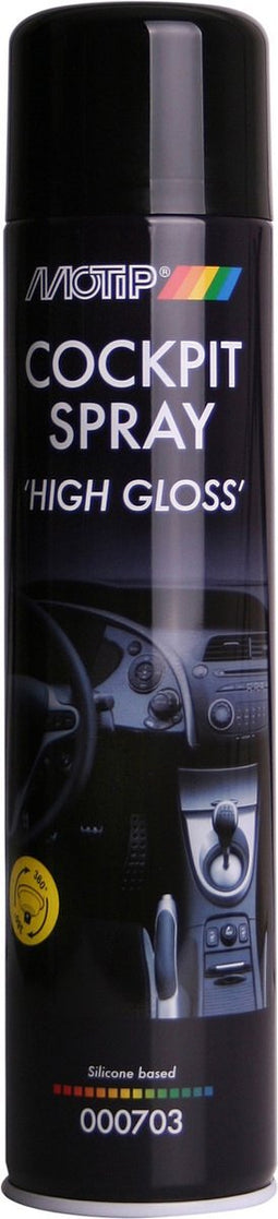 MoTip Car Care Black Cockpitspray High Gloss - 600ml - Hoogglans - Reinigt, Beschermt en Verfraait