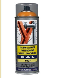 Motip industrial acryllak hoogglans RAL 1007 narcissengeel - 400 ml.