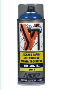 Motip industrial acryllak hoogglans RAL 5017 verkeersblauw - 400 ml.