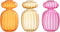 J-Line vaas Michel - glas - oranje/roze/oker - 3 stuks - Ø 8 cm
