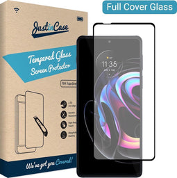 Motorola Edge 20 Pro Screenprotector - Full Cover - Gehard glas - Transparant -Just in Case