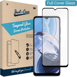 Motorola Moto E22 / E22i screenprotector - Full Cover - Gehard glas - Zwart - Just in Case