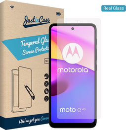 Motorola Moto E40 Screenprotector - Gehard glas - Transparant - Just in Case