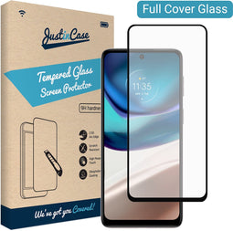 Motorola Moto G42 screenprotector - Full Cover - Gehard glas - Zwart - Just in Case