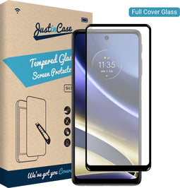 Motorola Moto G51 5G screenprotector - Full Cover - Gehard glas - Transparant - Just in Case